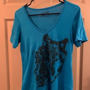 Bright Blue Volcom Fox Shirt